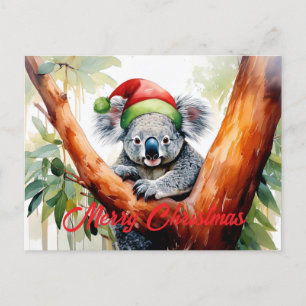 Cartão Postal De Festividades Feliz Natal Koala sentado em Gumtree