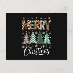 Cartão Postal De Festividades Feliz Natal Leopardo Xmas Férias Família