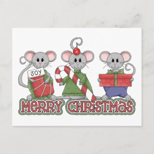 Cartão Postal De Festividades Feliz Natal Mice