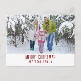 Cartão Postal De Festividades Feliz Natal Minimalista Moderno Foto da Família