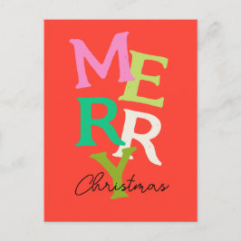 Cartão Postal De Festividades Feliz Natal Moderno Brilhante Feriado