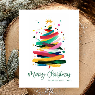 Cartão Postal De Festividades Feliz Natal Moderno Colorido