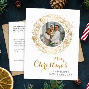 Cartão Postal De Festividades Feliz Natal Moderno Foto Fúria de Natal