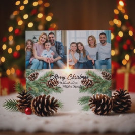 Cartão Postal De Festividades Feliz Natal Moderno Pinheiro 2 Colagem de Fotos