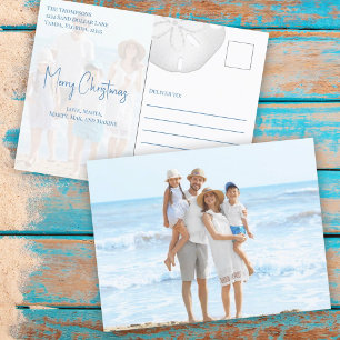 Cartão Postal De Festividades Feliz Natal Moderno Simples Dólar Azul