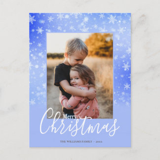 Cartão Postal De Festividades Feliz Natal Moderno Snowy Winter Purple Foto