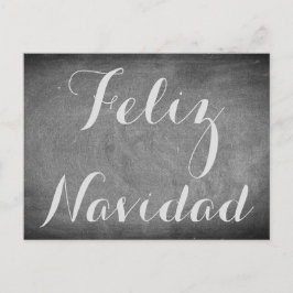 Cartão Postal De Festividades Feliz Natal na tipografia espanhola do quadro