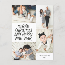 Cartão Postal De Festividades Feliz Natal Novo Ano 4 Colagem de Fotos