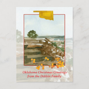 Cartão Postal De Festividades Feliz Natal Oklahoma Black Mesa Personalizado