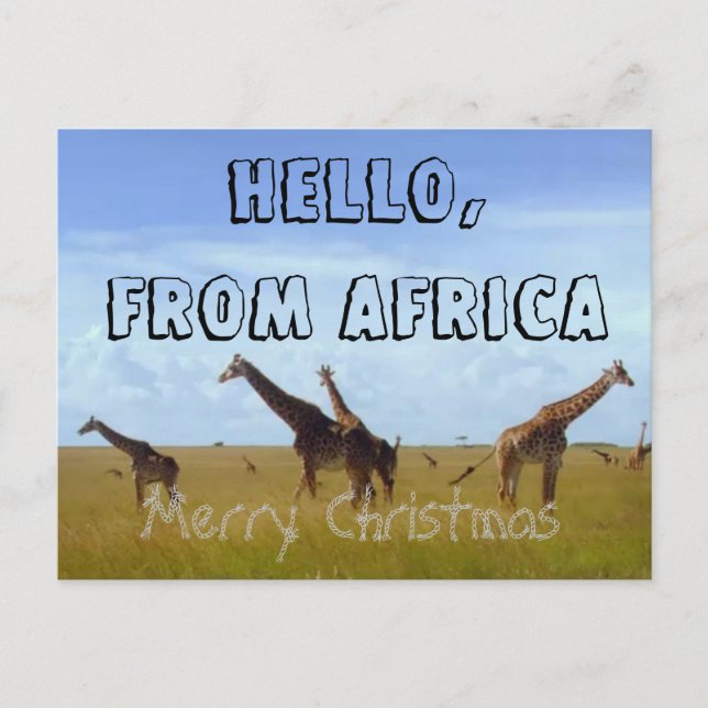 Cartão Postal De Festividades Feliz Natal olá! de África Hakuna Matata (Frente)