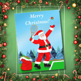 Cartão Postal De Festividades Feliz Natal Papai Noel Tênis