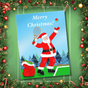 Cartão Postal De Festividades Feliz Natal Papai Noel Tênis