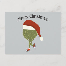 Cartão Postal De Festividades Feliz Natal! Papais noeis Executando Artichoke