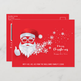 Cartão Postal De Festividades Feliz Natal Papais noeis Legal Foto da Família Ver