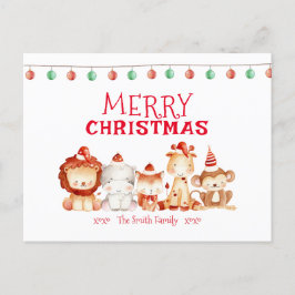 Cartão Postal De Festividades Feliz Natal, Papais noeis Safari