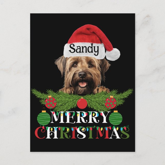 Cartão Postal De Festividades Feliz Natal para Cachorro Personalizado (Frente)