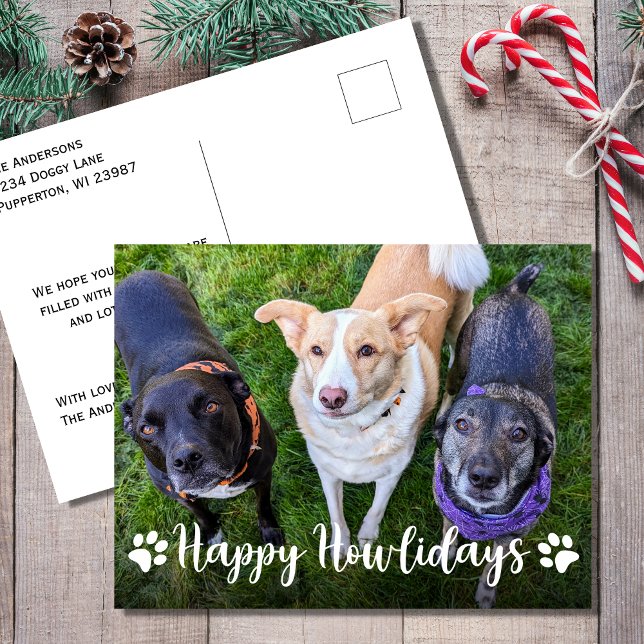 Cartão Postal De Festividades Feliz Natal para Cachorros (Criador carregado)