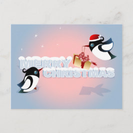 Cartão Postal De Festividades Feliz Natal - Pássaros Bonitos Presentes de Natal