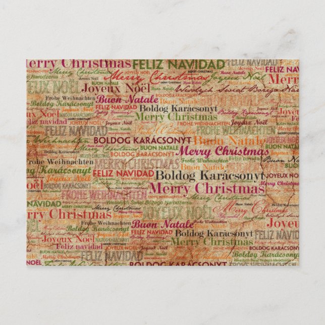 Cartão Postal De Festividades Feliz Natal pelo Mundo (Frente)