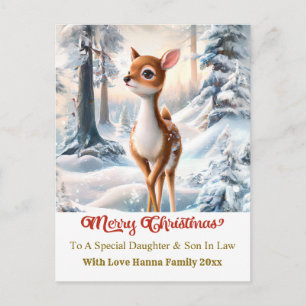 Cartão Postal De Festividades Feliz Natal Personalizado Eu Cervo Bebê Fofo