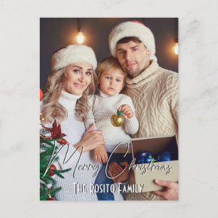 Cartão Postal De Festividades Feliz Natal Personalizado Foto da Família