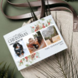 Cartão Postal De Festividades Feliz Natal Pine Berry Foto Botânica<br><div class="desc">Apresentando o Feliz Natal Pine de inverno Berry Watercolor Greenery 3 Photo Holiday Cartão postal! Este belo cartão com fotos de Natal apresenta três das melhores fotos de sua família cercadas por trabalho de arte de aquarela e caligrafia moderna desejando a todos um Feliz Natal. Envie aos seus entes queridos...</div>