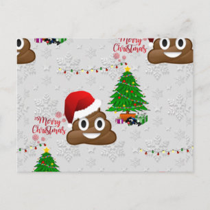 Cartão Postal De Festividades feliz natal poo emoji