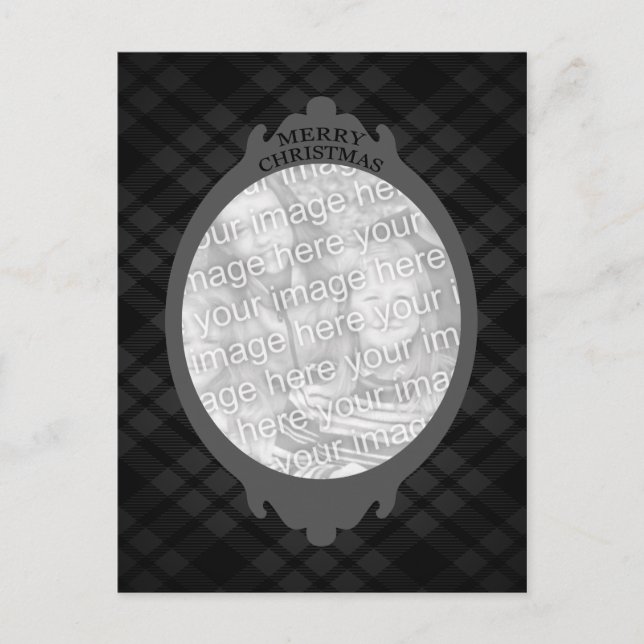 Cartão Postal De Festividades Feliz Natal (quadro de xadrez) (Frente)