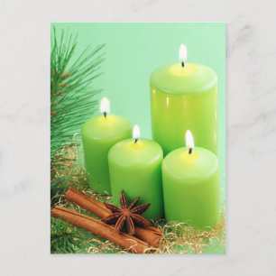 Cartão Postal De Festividades Feliz Natal - Quarto Advento com velas
