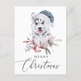 Cartão Postal De Festividades Feliz Natal. Rouco de férias bonitinho em água