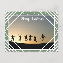 Cartão Postal De Festividades Feliz Natal Sage Green Photo Family Name