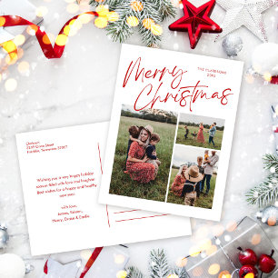 Cartão Postal De Festividades Feliz Natal - Script de Caligrafia 3 Foto