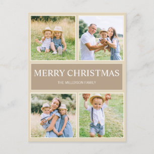Cartão Postal De Festividades Feliz Natal Simples Moderno Para Foto De Família
