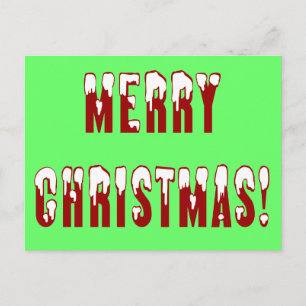 Cartão Postal De Festividades Feliz Natal Snowcap Fonts