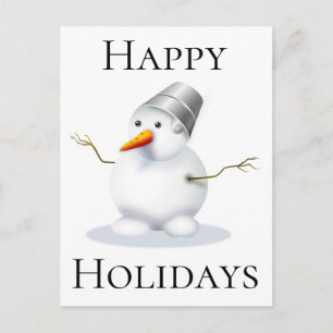 Cartão Postal De Festividades Feliz Natal Snowman