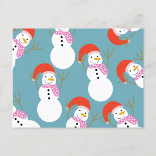 Cartão Postal De Festividades Feliz Natal Snowman