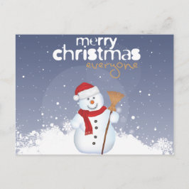 Cartão Postal De Festividades Feliz Natal Snowman