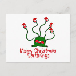 Cartão Postal De Festividades Feliz Natal Terráqueos