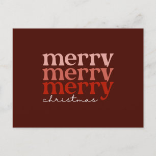 Cartão Postal De Festividades Feliz Natal Texto Saudando Vermelho