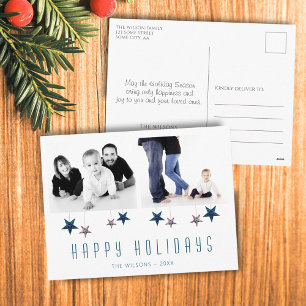 Cartão Postal De Festividades Feliz Natal Tipografia Estrela 2 Fotomontagem