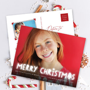 Cartão Postal De Festividades Feliz Natal - Tipografia Moderna do Brilho