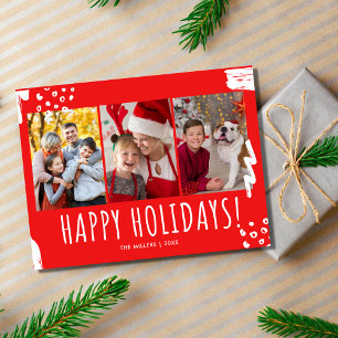Cartão Postal De Festividades Feliz Natal Três Fotografias Natal