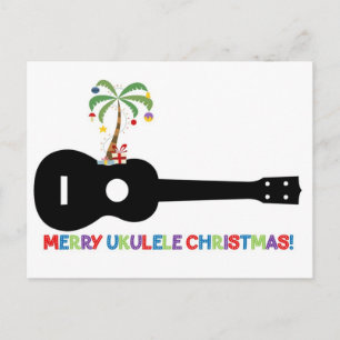 Cartão Postal De Festividades Feliz Natal Ukulele