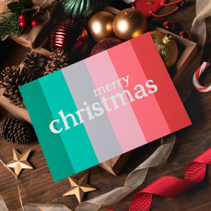 Cartão Postal De Festividades Feliz Natal vermelho e verde