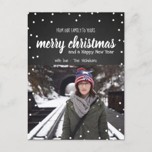 Cartão Postal De Festividades Feliz Natal Vintage Chalkboard Foto