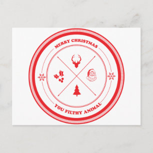 Cartão Postal De Festividades Feliz Natal você animal sujo