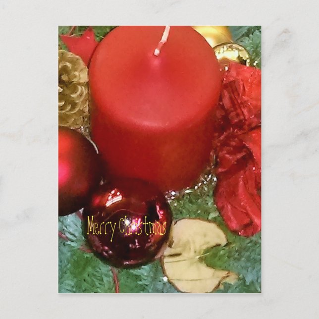 Cartão Postal De Festividades Feliz Natal Wreath (Frente)