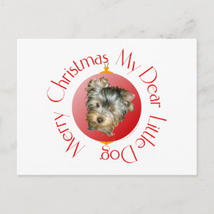 Cartão Postal De Festividades Feliz Natal Yorkshire Terrier