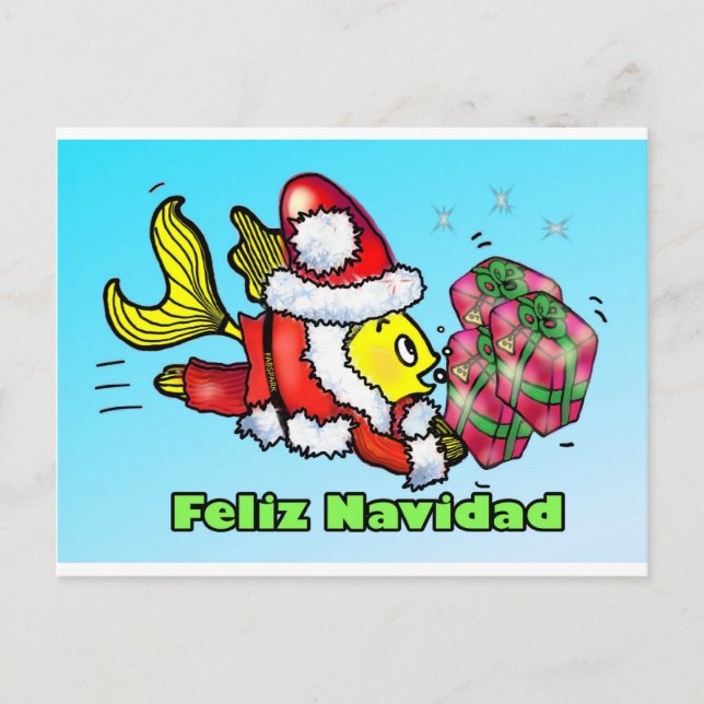 Cartão Postal De Festividades Feliz Navidad, Feliz Natal em cu engraçado espanho (Frente)