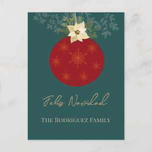 Cartão Postal De Festividades Feliz Navidad - Feliz Natal Feriado de Ornamento V